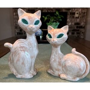 Vintage Calif USA Pottery Siamese Cat~Artist Signed~vintage
